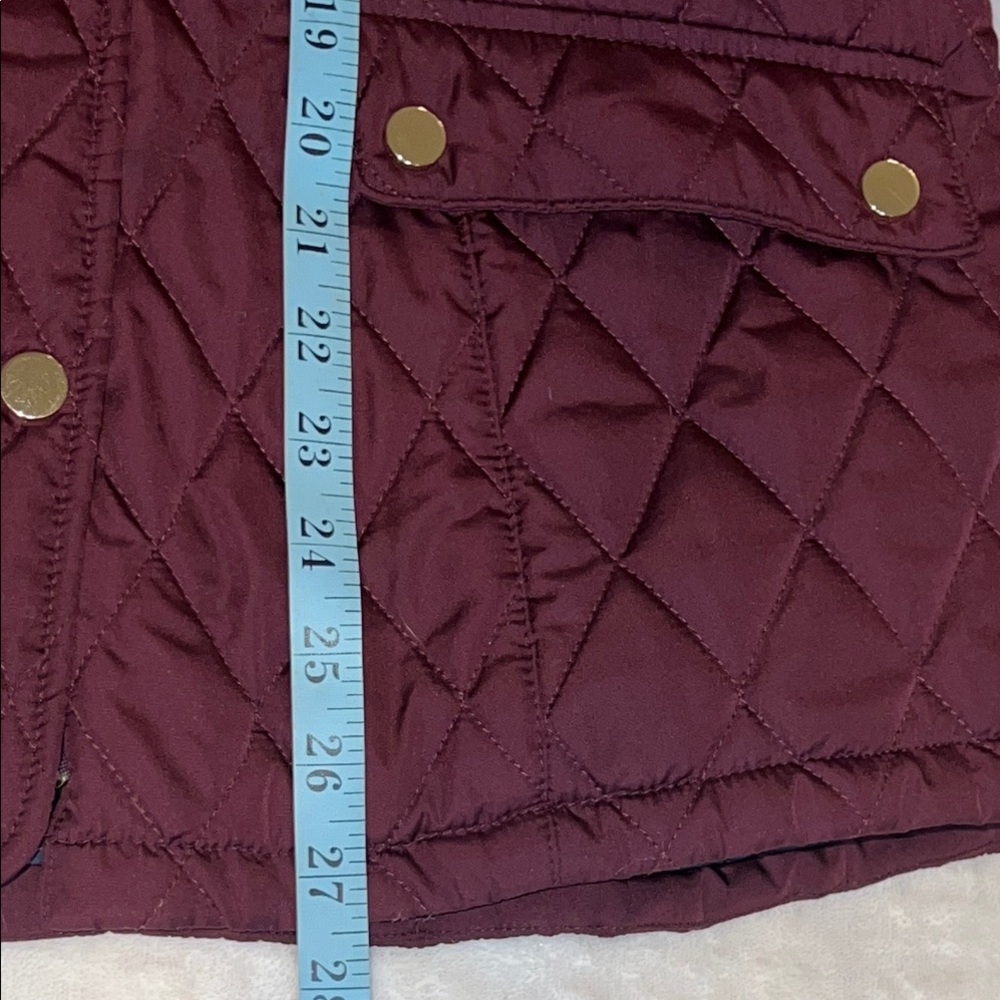 Charter Club Women’s Burgundy Puffer Jacket Quilted Insulated Gold Hardware SZ M - Picture 15 of 16